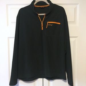 Orvis Trout Bum Half Zip Pullover Green Orange L